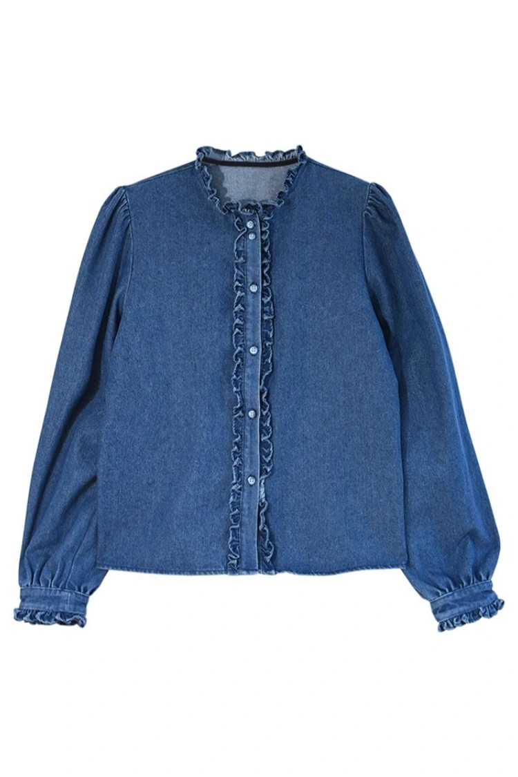 Denim Casual blus för kvinnor