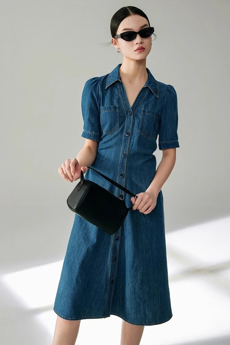 Damjeans, stilig klänning i bomull